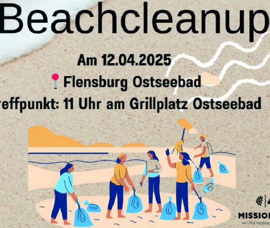 Poster für das Clean Up am Flensburger Ostseebad der Mission Förde e.V.