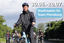 Personen auf Fahhrädern im Ramen der Stadtradeln Aktion.