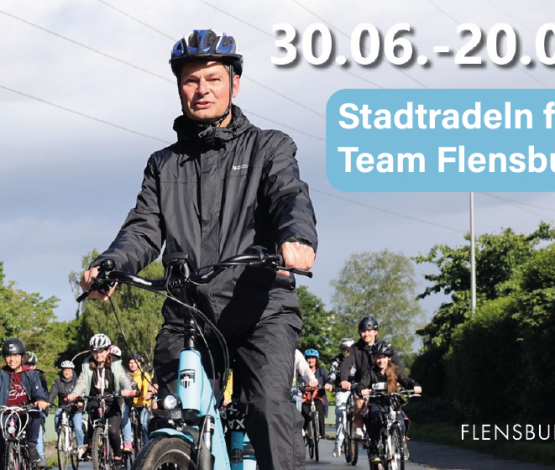 Personen auf Fahhrädern im Ramen der Stadtradeln Aktion.